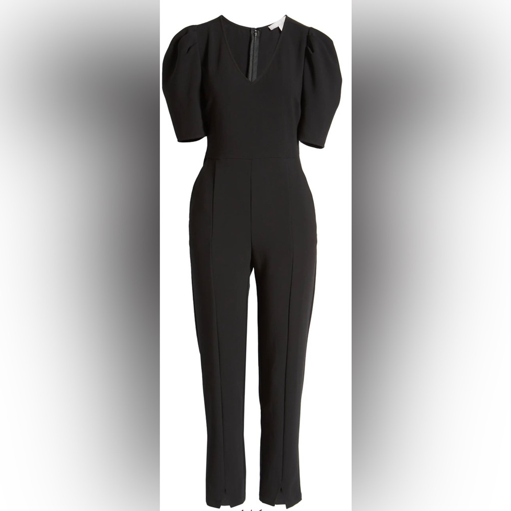 Chelsea28 Puff Sleeve Black Jumpsuit size medium NWT